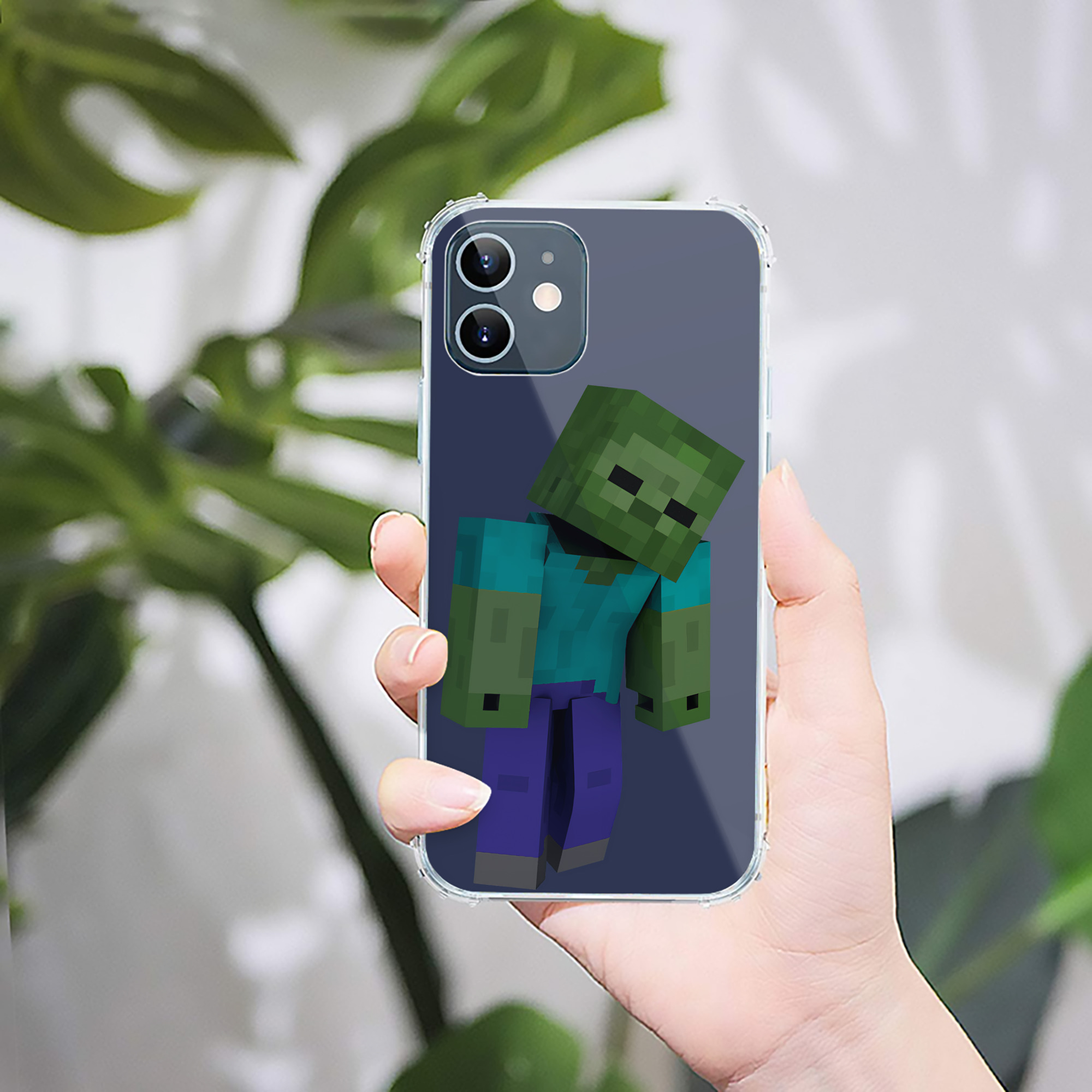 （画像用） マインクラフト ブロックの世界 Minecraft MC Block world 【iPhone 12シリーズ対応】透明スマホケース（クリアソフトケース）